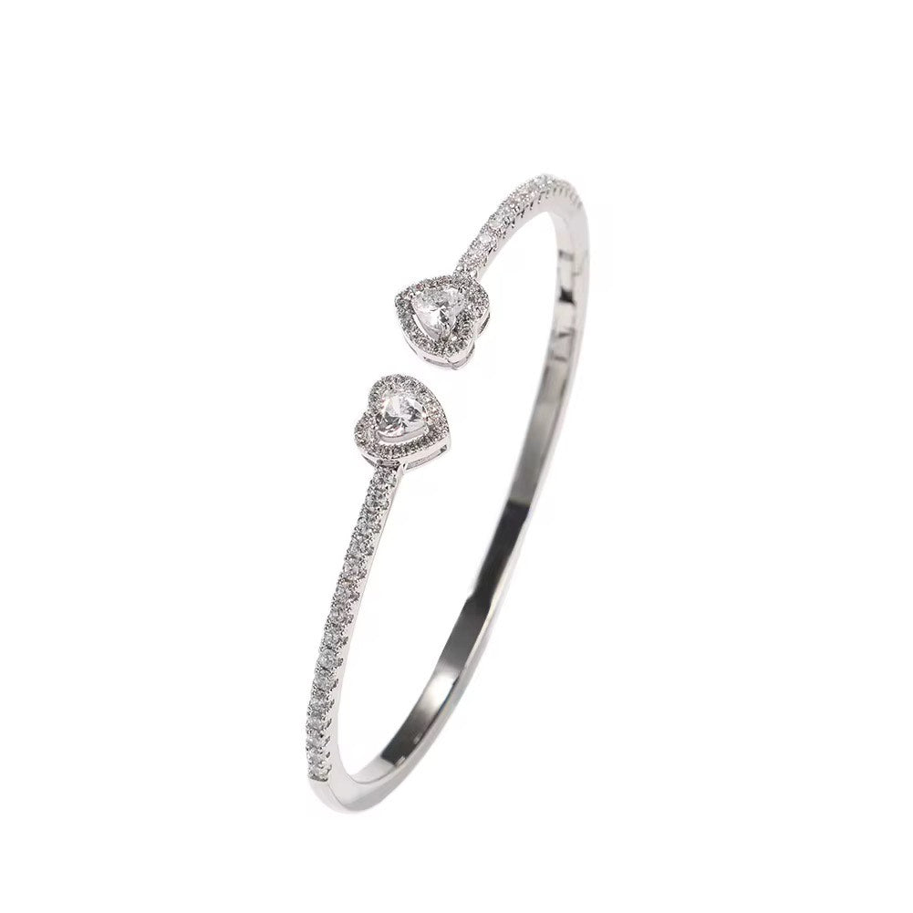 Double Heart Diamond Bracelet